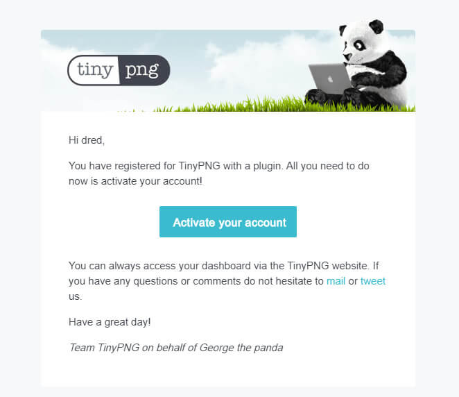 アカウント有効化のメールが届く